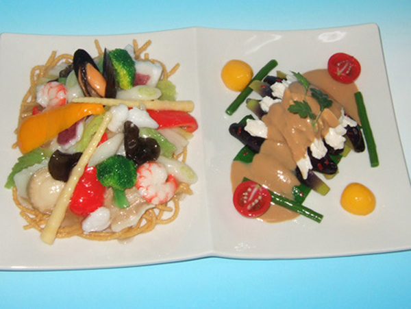 かた焼きそば&バンバンジー